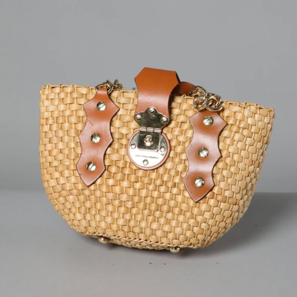 MICHAEL KORS Santorini Raffia Straw Tote Bag